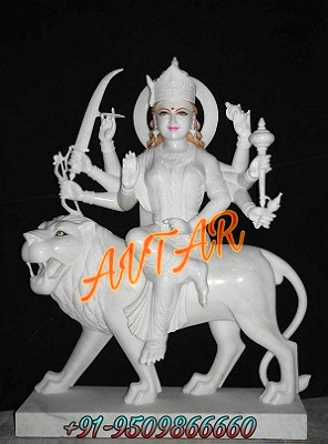 Marble Durga Mata Murti-5 Feet